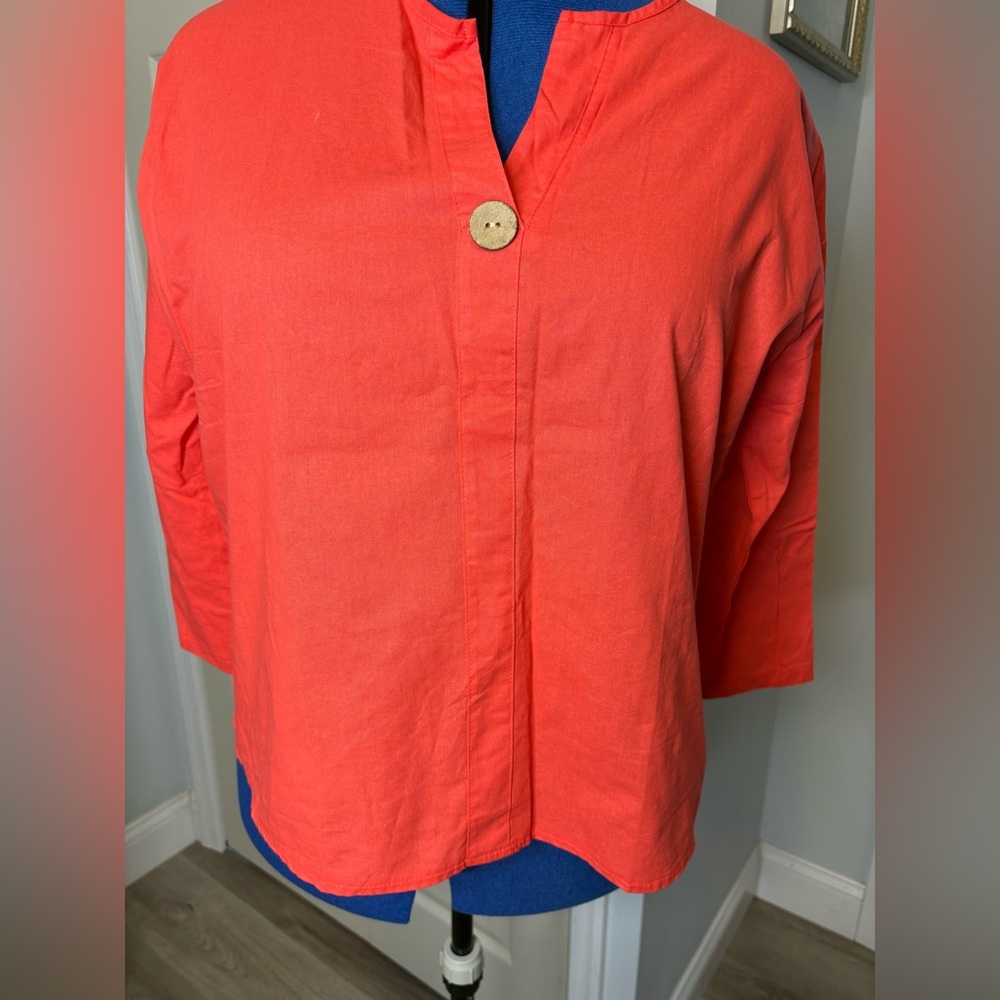 Vibrant Orange  Women Button-Up Top size l.   K